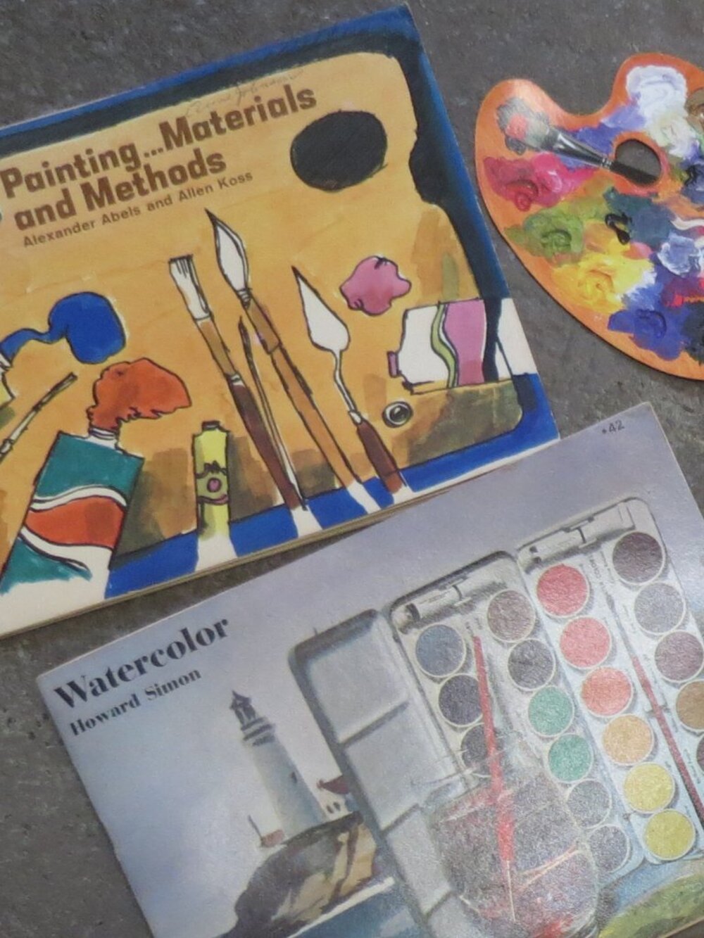 Lot of 3 Vintage PITMAN Art Instruction Books Snowscene Draw Watercolor Assorted